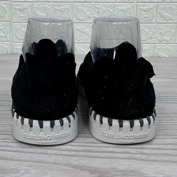 Ilse Jacobsen Hornbaek Tulip 139 Shoes WMNS 38 Black Perforated Slip On Sneakers - Picture 4 of 10